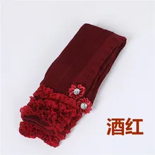 Леггинсы для девочек одна штука детские леггинсы с рюшами прочные цветные брюки из хлопка детские брюки с рюшами для девочек тройная оборка черного и красного цветов