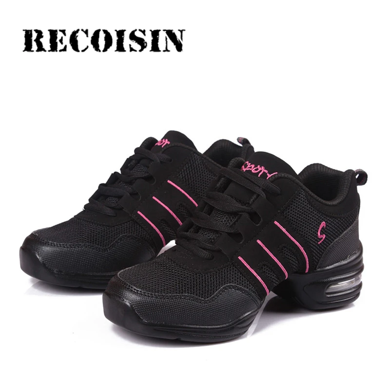

RECOISIN 2019 Sneakers Women Shoes Sports Feature Soft Outsole Breath Dance Sneakers For Woman Practice Modern Dance Shoes