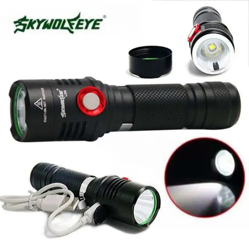Super Bright Zoom 5 Mode XM-L2 T6 lanterna led LED USB Rechargeable torch Flashlight Lamp powerful led flashlight #4S4 (8)