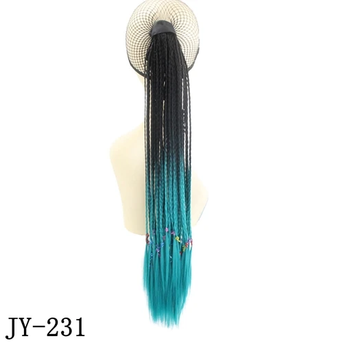 JOY& BEAUTY, Длинные прямые косички, накладные волосы, 24 дюйма, черный, золотой, коричневый, 29 цветов, на заколках, конский хвост, накладные волосы - Цвет: JY-231