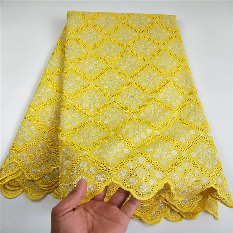 

African Cotton Swiss Voile Lace Fabric High Quality With Stones Swiss Voile Lace In Switzerland African Lace Fabric CHYP6 (2)