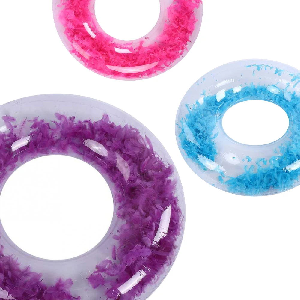 Swimming Rings PVC Feather Decor Water Pool Inflatable Swimming