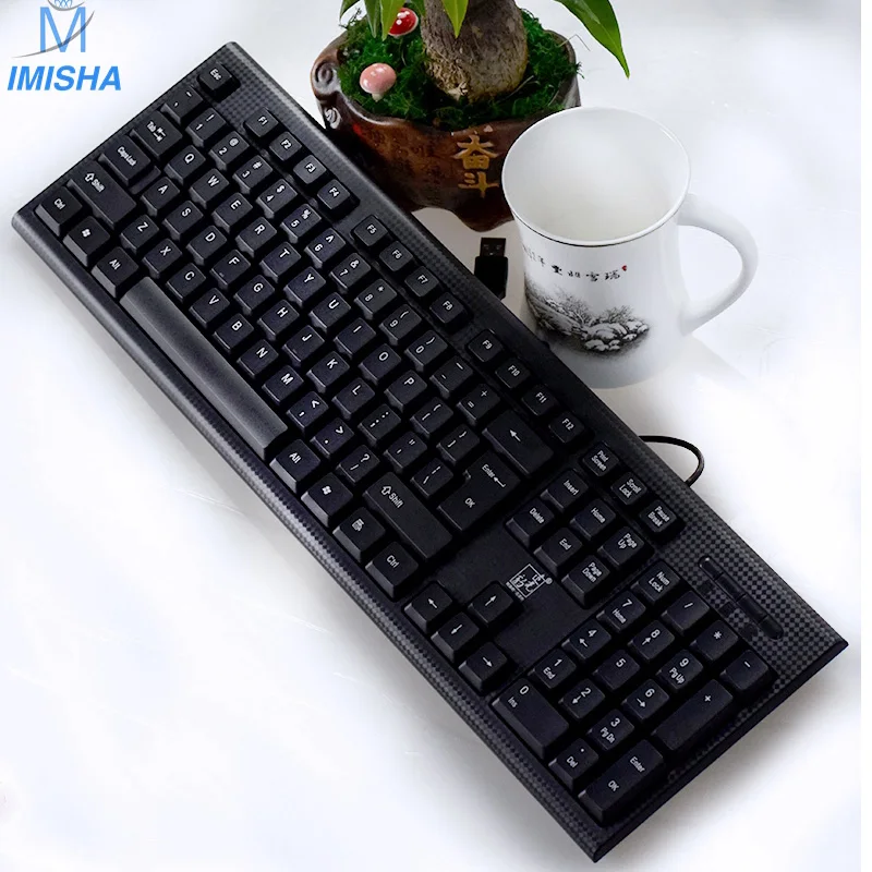 Imisha 1set/lot wired Black keyboard Professional Office Keyboard PC