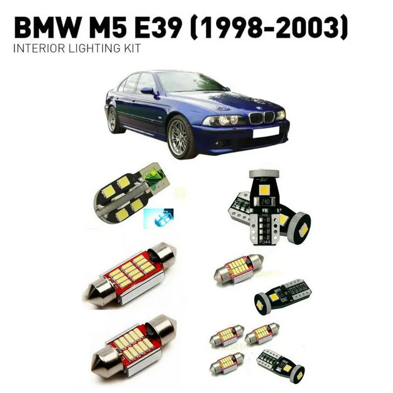 Светодио дный Внутреннее освещение для BMW m5 e39 1998-2003 20 pc светодио дный огни для автомобильное освещение комплект автомобильной лампы Canbus Ошибка