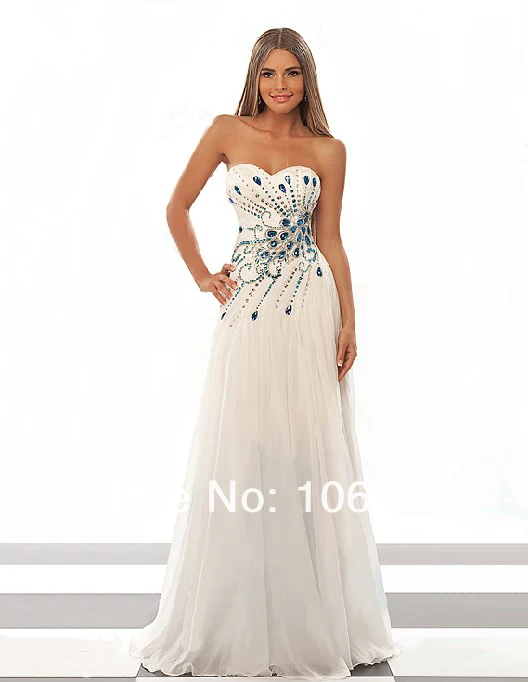 Белый vestido de noiva Милая Сексуальная невесты на заказ Длинные Кристальные Бисероплетение Макси Формальные платья подружки невесты