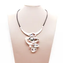 Винтажные ожерелья и кулоны с кристаллами, женское колье, геометрические ожерелья, ювелирные изделия в стиле панк, кожаные ювелирные изделия в богемном стиле