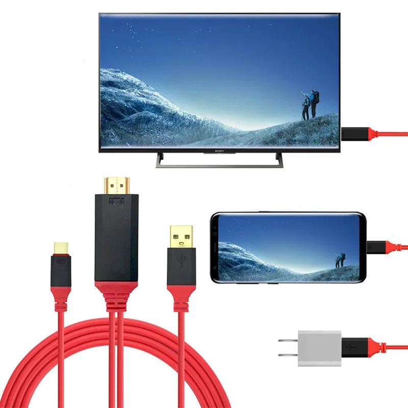 

USB-C Type C To HDMI Cable 4K*2K HD Video Audio Charging Adapter Cable For Samsung Galaxy Note 8 LG G6 G5 V20 Huawei P9 P10 Plus