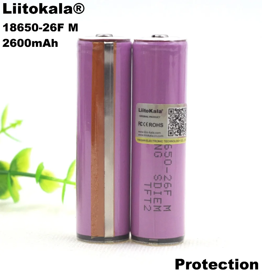 

Liitokala for protected New ICR18650-26FM 2600 mAh li-ion 3.7V 18650 Rechargeable Battery with PCB lantern battery