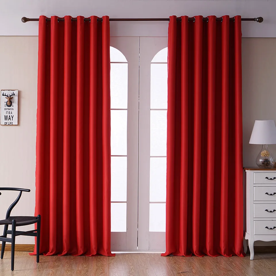 Cortinas opacas modernas para tratamiento de ventana de sala de estar cortinas de cocina con acabado sólido para dormitorio MY152 #40