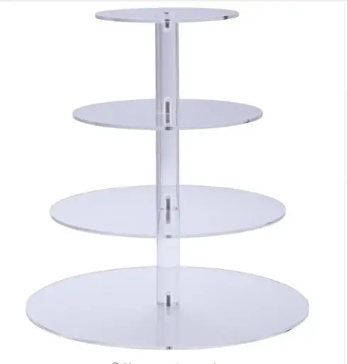 

Premium 4 Four Tier Crystal Clear Acrylic Round Wedding Cake Stand Cupcake Tree Cupcakes Dessert Tower Cupcake Stand for Party