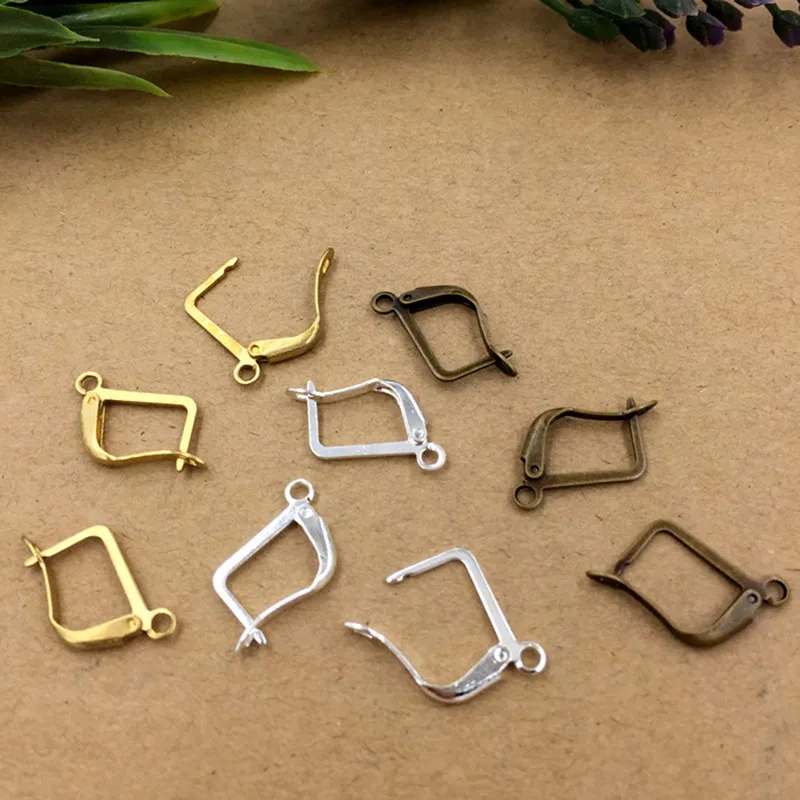 13 20mm Copper Ear Hook Clasp Earring Wires Silver Antique Bronze Original Brass DIY Jewelry Accessories