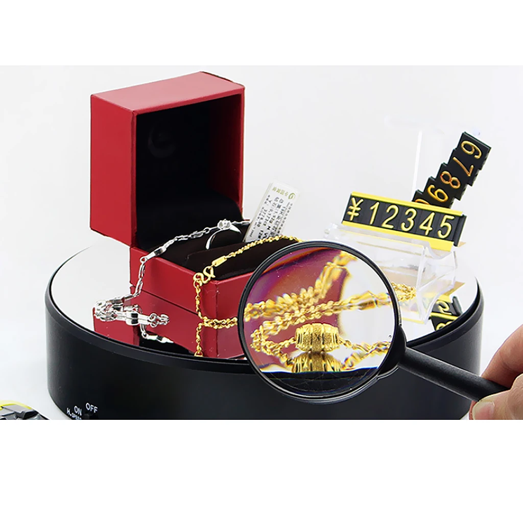 ABS Electric Rotating Turntable Display Stand Merchandise Display Base for Display Jewelry Digital Product Watch Black