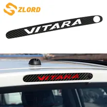 Zlord 1pcs Carbon Fiber Stickers and Decals High Mounted Stop Brake Lamp Light Cover Sticker Car Styling for Suzuki Vitara