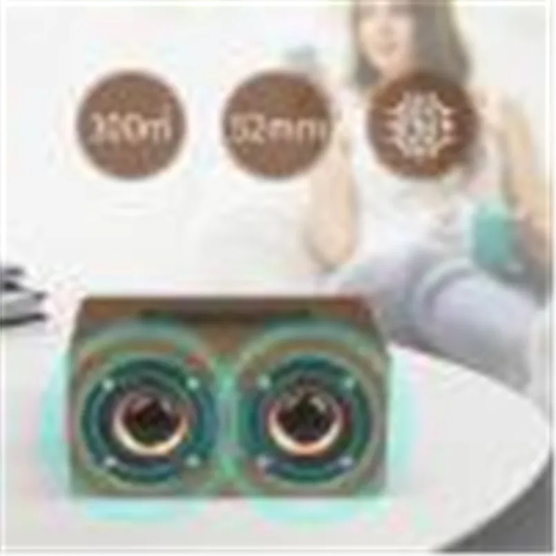 1PCS Bluetooth Speaker Double Speakers Wood Wireless Bluetooth Speaker Support Clock FM Bluetooth+AUX+TF 3 Play Modes 40MR2206