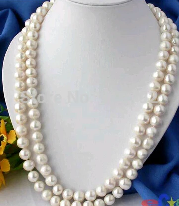 

Wholesale 50" 10MM ROUND WHITE FRESHWATER CULTURED PEARL NECKLACE