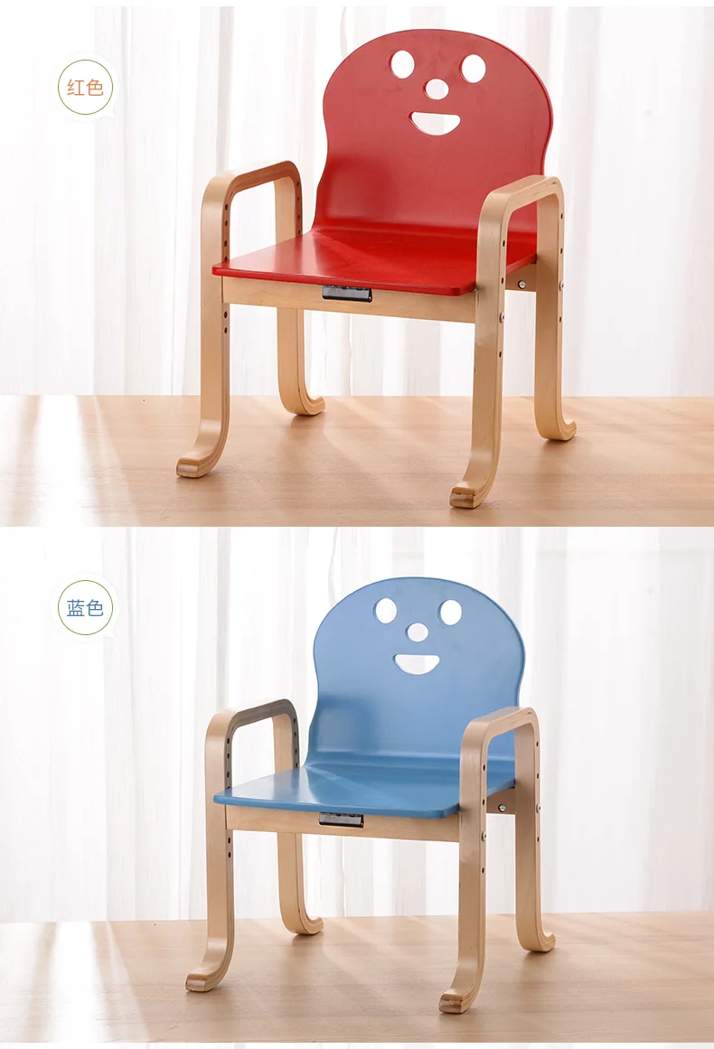 Модные детские стулья в стиле Луи, Современные Простые детские стулья из твердой древесины
