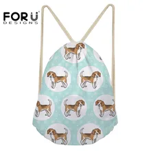 FORUDESIGNS/спортивная сумка для детям для фитнеса для девочек женские сумки на завязках бигли с принтом в виде собаки для тренировки йоги Softback тренажерный зал на свежем воздухе спальный мешок