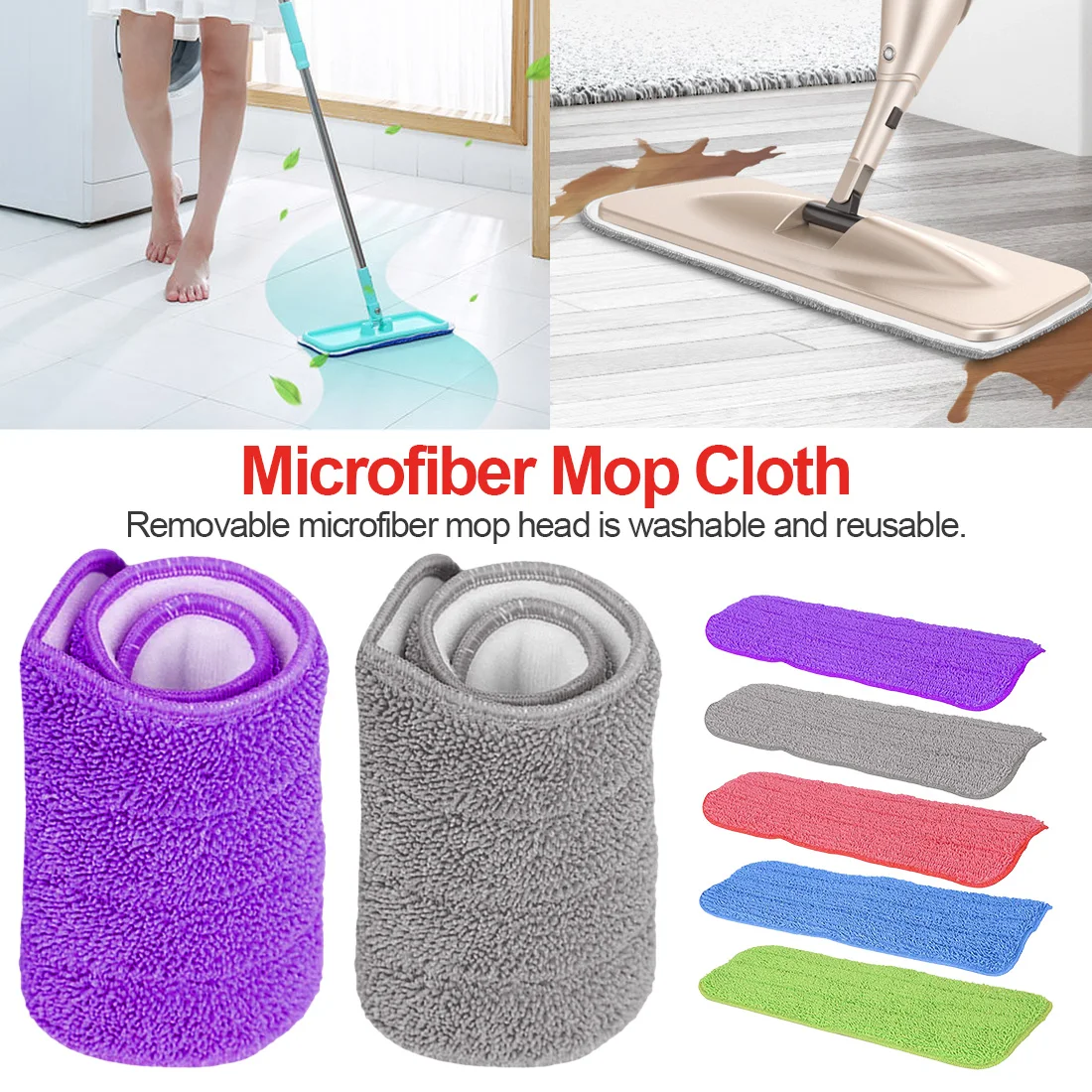 New Mop Floor Cleaning Replacement Cloth Microfiber Mop Pad for Spray Mop Dust Cleaning Pad Refill