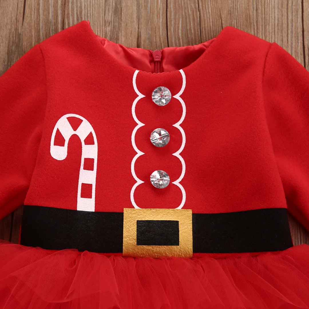 Милое Платье для новорожденных и маленьких девочек платье с фатиновой юбкой и Санта-Клаусом повседневная одежда От 0 до 2 лет