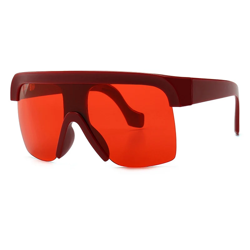 ALOZ MICC, негабаритные солнцезащитные очки для женщин,, фирменный дизайн, модные, с плоским верхом, солнцезащитные очки для мужчин, большая оправа, для улицы, очки, Oculos Q531 - Цвет линз: C3-Red-Red