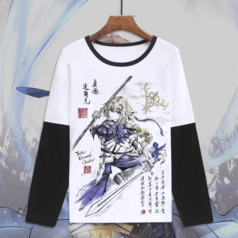 Fate grand order, футболка, мужская, забавная, длинный рукав, fgo, футболка, Fate apocripha saber, косплей, Fate Stay Night, Fate Zero