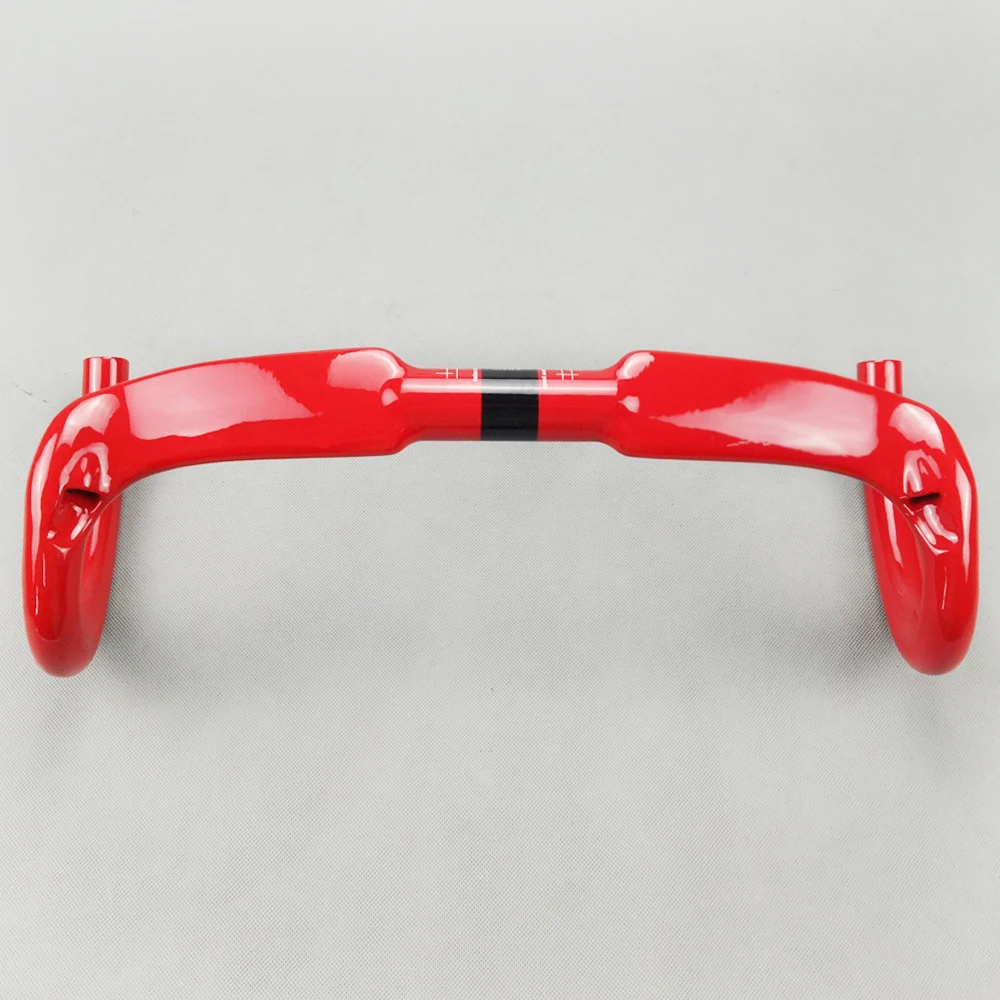 

Red No logo Full Carbon Handlebar Road Bicycle Handlebars 31.8MM Glossy Red Paint Carbon Handlebars Bent Bar 400/420/440MM Parts