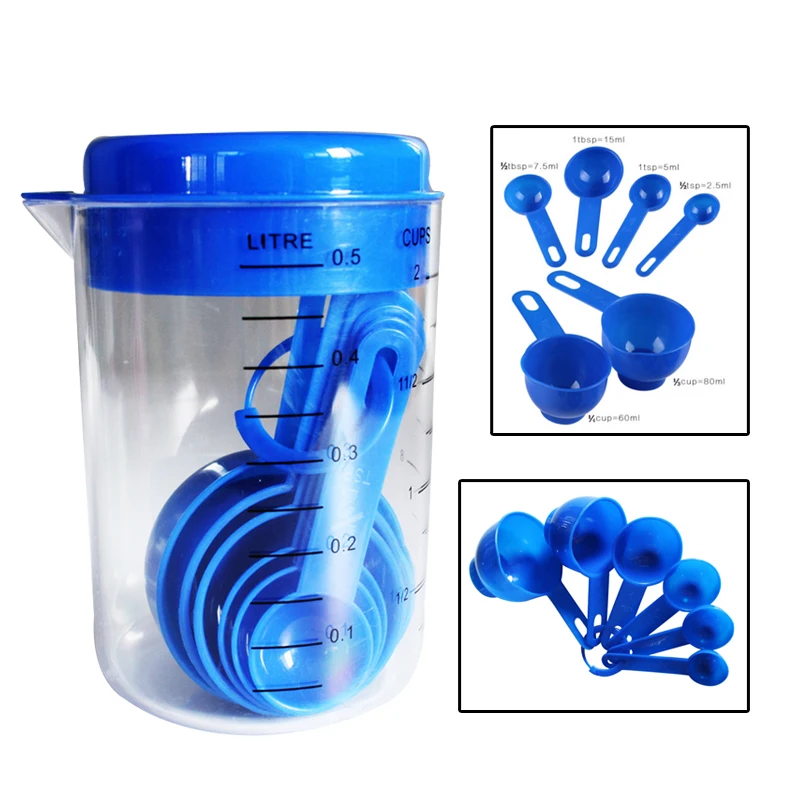 

Hoomall 1Set/7PCs Plastic Measuring Cups Spoop With Mark Jug Pour Spout Surface Kitchen Accessories Tools With Measuring Mark