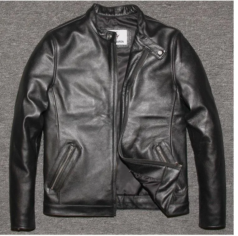 sheepskin jacket Free shipping.2018 new winter warm DHL Brand clothing men cow leather Jackets,men's genuine Leather biker jacket.motorcycle cowhide jacket mens