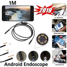 7 мм объектив 1 м 2 м провод 720P 2 в 1 микро USB Android эндоскоп камера осмотр эндоскоп светодиодный светильник водонепроницаемый Android бороскоп