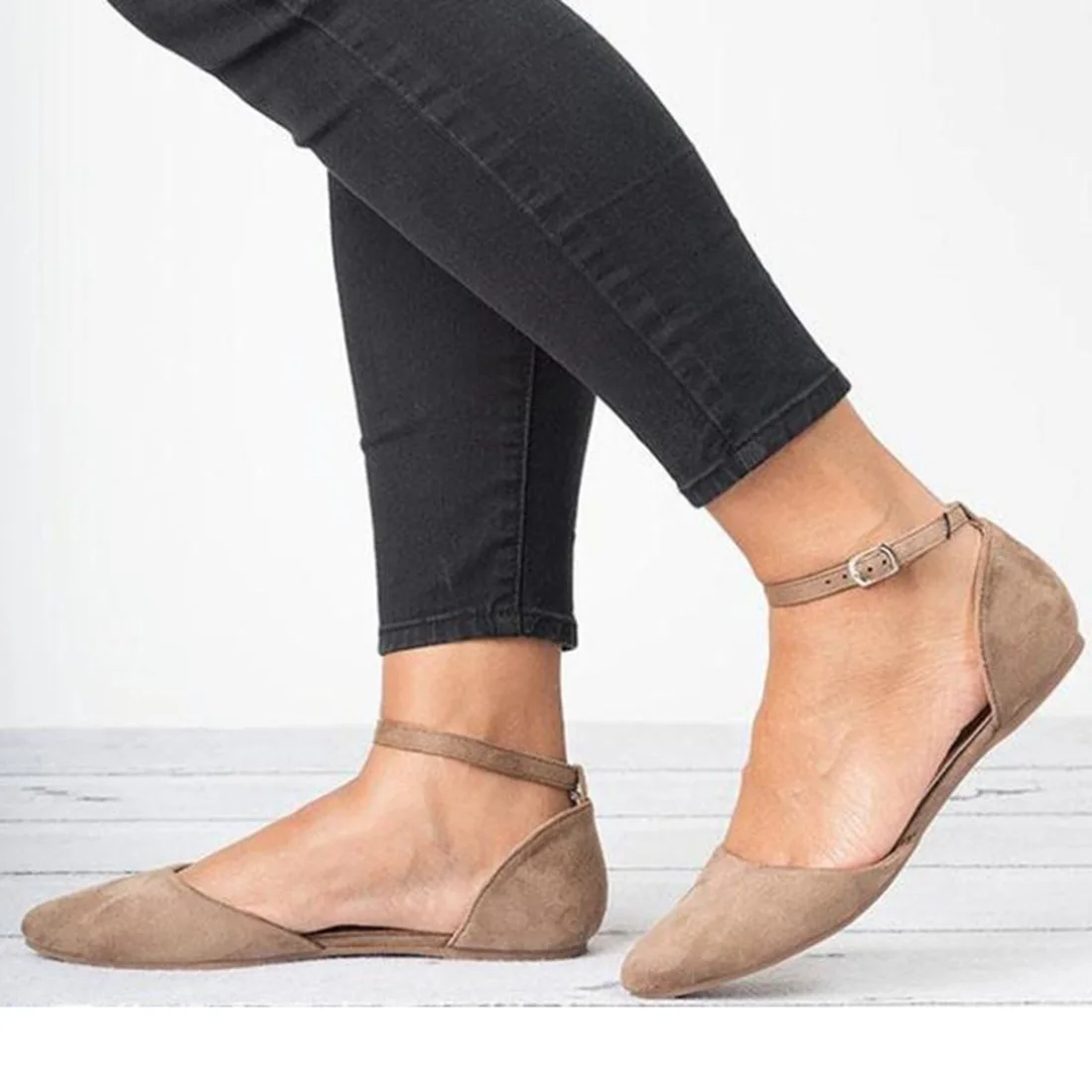 

LASPERAL Spring Summer Women Flats Shoes Fashion Leopard Pointed Toe Comfort Ballet Shoes Ladies Female Footwear Plus Size