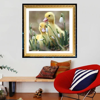 

Diy Diamond Painting Kit Embroidery 3d Party Drill Covered Ful Rhinestone Resin Paste Ducklings In The Bushes Needlework 30*30cm
