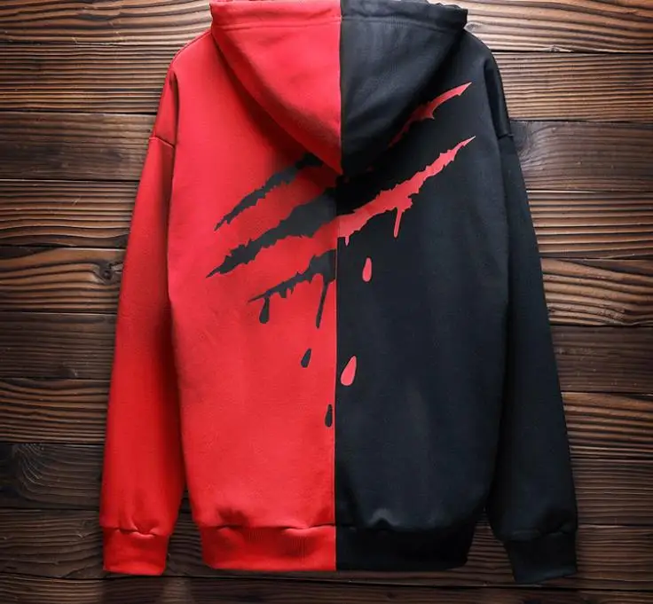 mens red designer hoodie