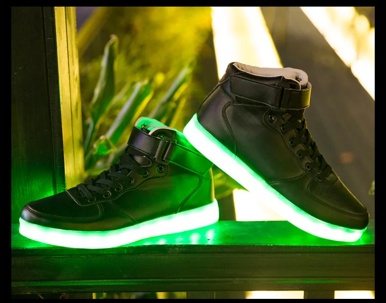 Взрослых Мельбурн Shuffle Обувь Zapatillas Deportivas USB Зарядное устройство обувь со светодиодной подсветкой Цвета мигает Для мужчин Повседневная кожаная обувь