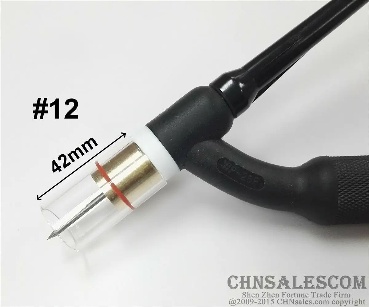 CHNsalescom 23 шт. TIG сварки короткая газовая линза#12 чашка из пирексного стекла 42 мм длиной для WP-17/18/26 3/32"