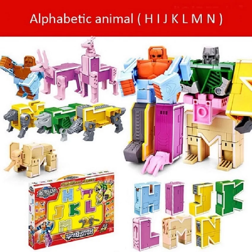 Разнообразие цифровой деформации 0-9 Алмазный робот письмо блок сталь составное здание блоки детские развивающие игрушки