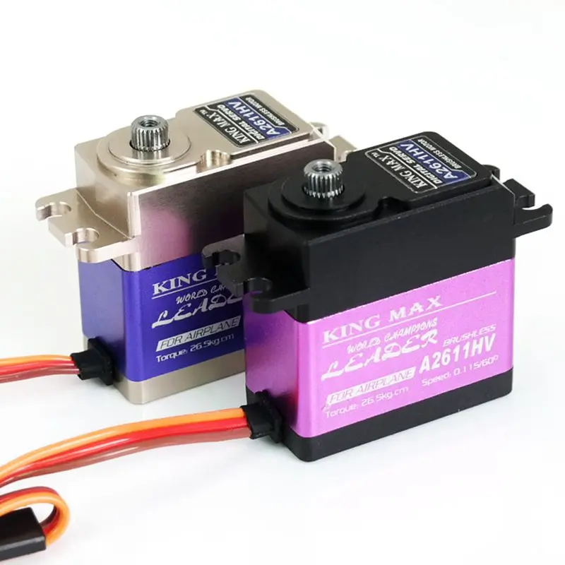 

KINGMAX A2611HV digital high voltage standard servo 67g 26.5kg.cm metal gear brushless motor full CNC case waterproof for RC