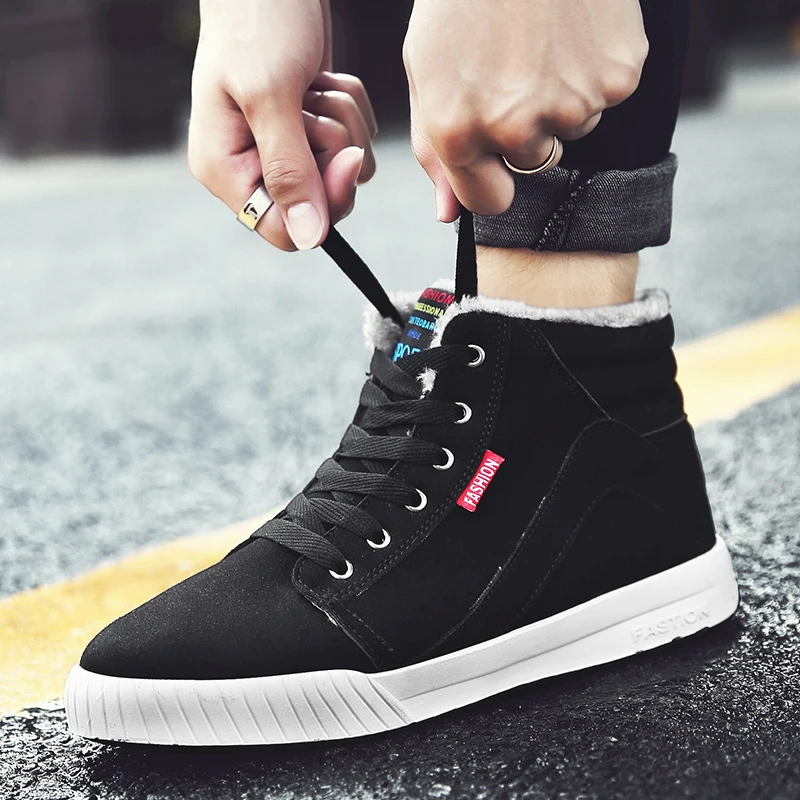 

Men Boots Fashion Men Winter Boots Waterproof Men Snow Boots Lace Up Men Warm Winter Shoes Male Ankle Boots