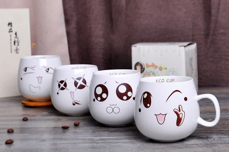 Креативные керамические чашки милый мультфильм лицо выражение контейнер для воды любителей кофе кружки путешествия Лидер продаж