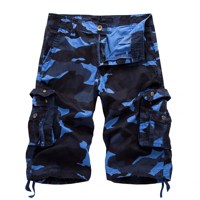 Камуфляжные военные летние дизайнерские Новые мужские карго шорты свободного покроя