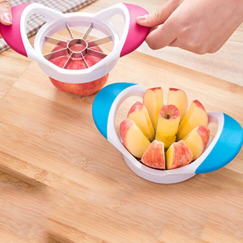 

large apple-shaped stainless steel cut fruit device Apple slicer cut apples dividers knife hot kitchen cooking tools