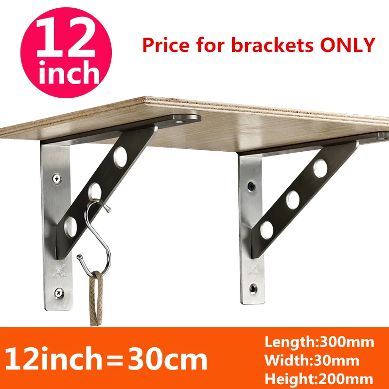 

One pair 30cm*3cm Thickness 4mm Stainless steel triangular bracket