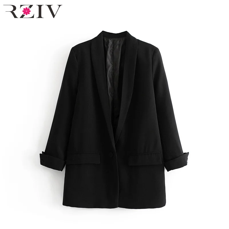 RZIV women's blazer suit jacket coat casual solid color single button coat OL blazer suit RZIV women's blazer suit jacket coat casual solid color single button coat OL blazer suit