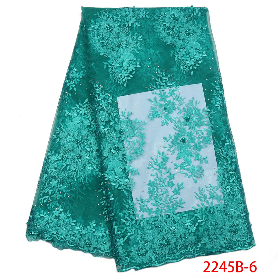 

2018 New African Lace Fabric Greed High Quality Lace Ribbon 5yards French Wedding Nigeria Embroidered Party Dress GD2245B-1