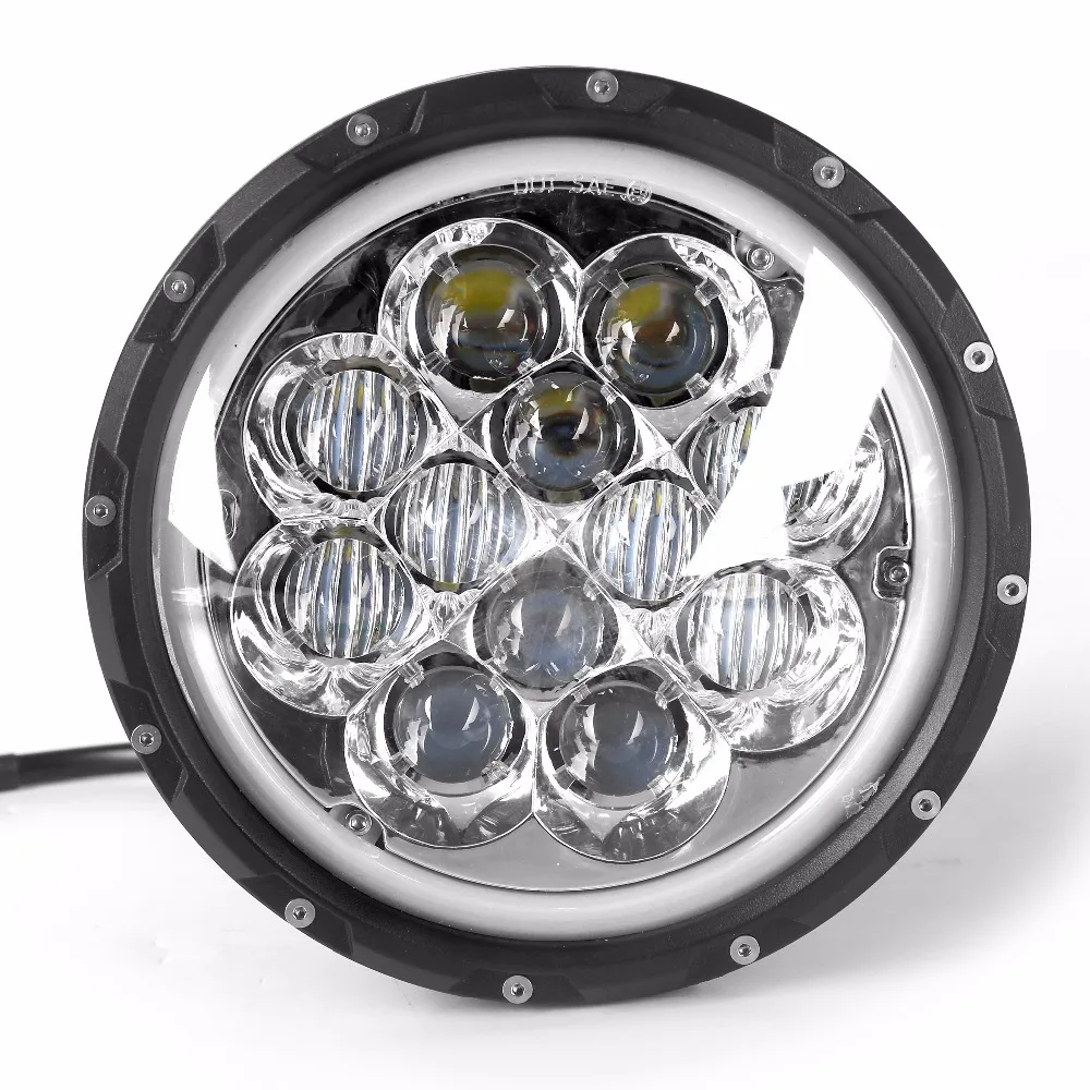 2pcs 7inch round 5D 60W car LED headlight 12v Hi/Lo beam with DRL led