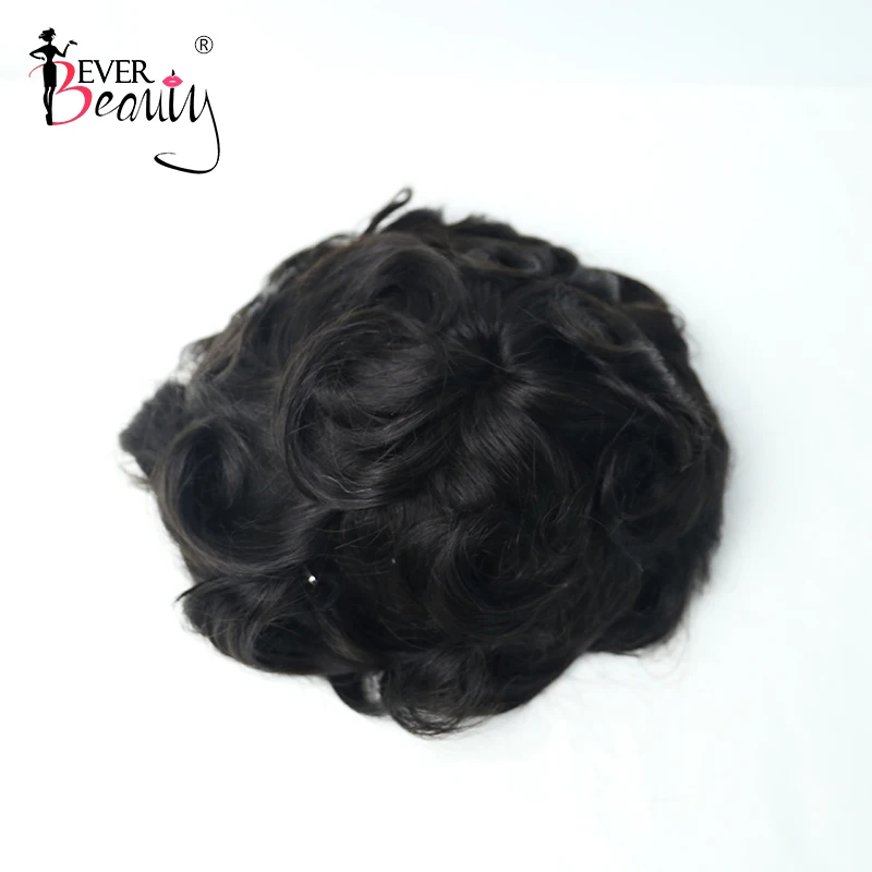 Натуральные мужские волосы Remy 100% европейские натуральные для замены 1B # Color Ever