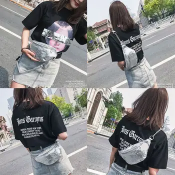 

Fashion Glitter Sequined Waist Packs Bling Adjustable Waist Fanny Pack Women Belt Zipper Buckle Waist Bag Casual Chest Bags Hot