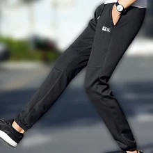 Весенние, осенние, Зимние Повседневные обтягивающие штаны для бега, мужские повседневные обтягивающие Укороченные спортивные штаны для мужчин, Молодежные Хлопковые Штаны для мальчиков