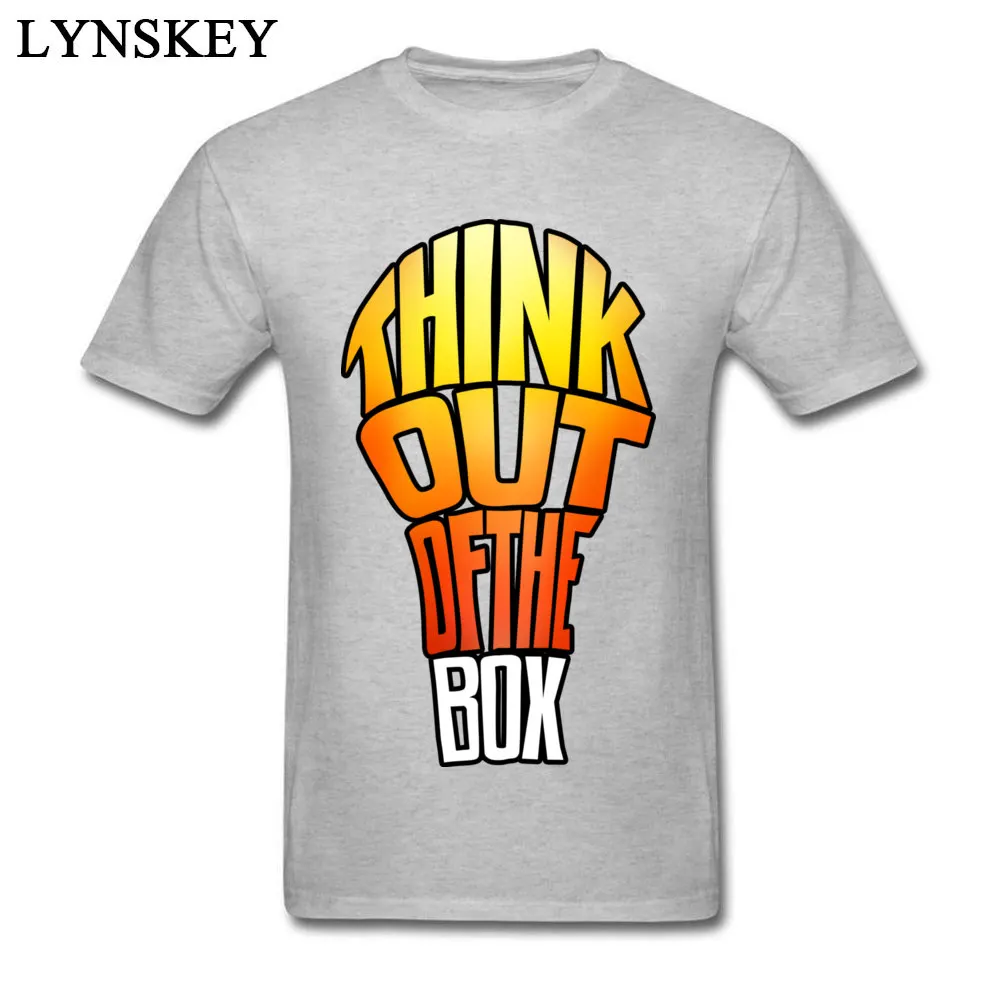 Men T-shirts Summer Custom Short Sleeve Summer/Autumn Tops Tees Rife Round Neck 100% Cotton Sweatshirts Think Out of the Box Think Out of the Box grey