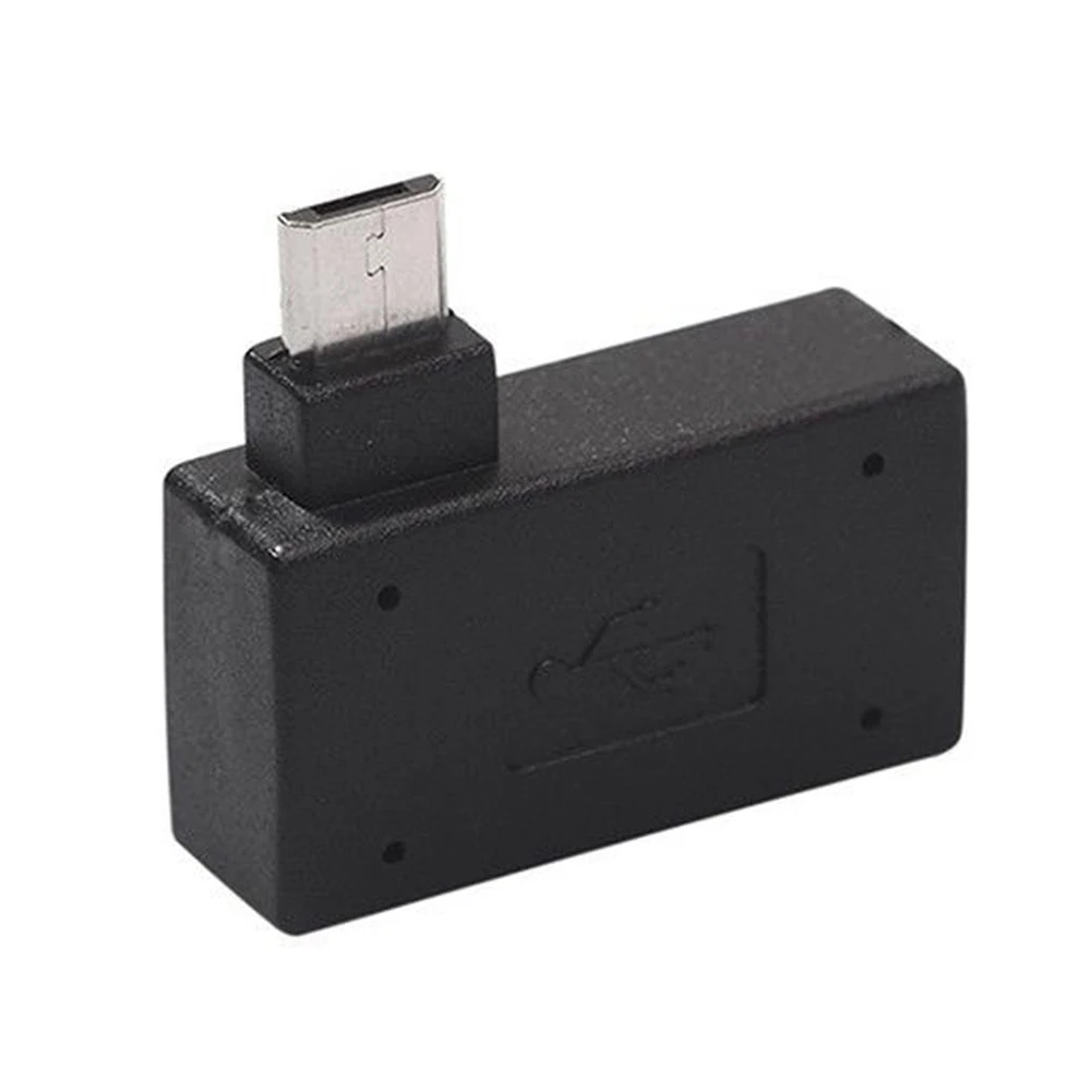 1 шт. левый/правый 90 градусов Угловой Micro-USB 2,0 хост-адаптер OTG с USB разъем питания для мобильного телефона планшета