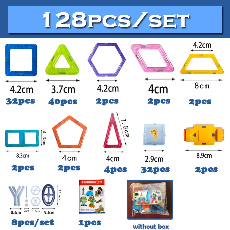 Goedkoop QWZ 184 pcs 110 pcs Mini Magnetische Designer Bouw Set Model   Building Toy Magnetische Blokken Educatief Speelgoed Voor kids Gift